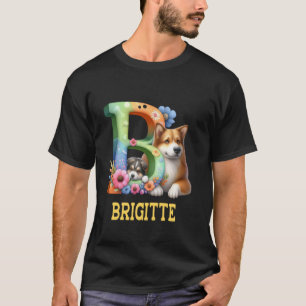 Camiseta Cachorros - Letra Brigitte Nome Rainbow Dog