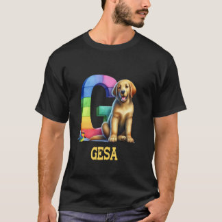 Camiseta Cachorros - Letra Gesa Nome Cachorro Arco-Íris