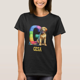 Camiseta Cachorros - Letra Gesa Nome Cachorro Arco-Íris