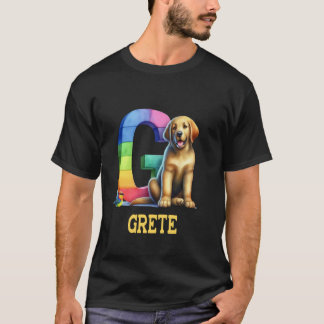 Camiseta Cachorros - Letra Grete Nome Arco-Íris
