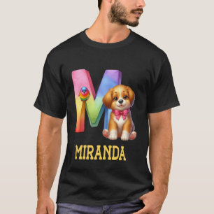Camiseta Cachorros - Letra Miranda Nome Rainbow Dog