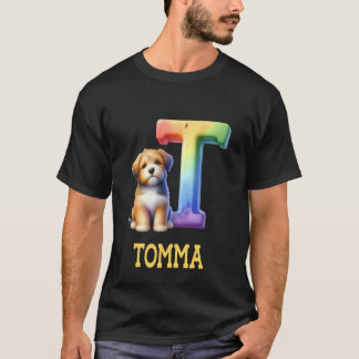 Camiseta Cachorros - Letra Tomma Nome Rainbow Dog