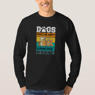 Camiseta Cachorros Me Faz Humanos Felizes Fazer Minha Cabeç