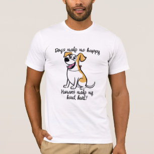 Camiseta Cachorros Me Fazem Feliz Chá, Engraçados Cachorros