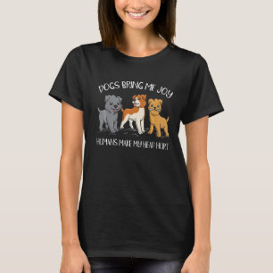 Camiseta Cachorros Me Trazem Joy Humans Faz Minha Cabeça Ma
