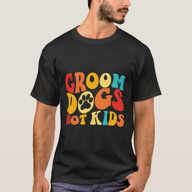 Camiseta Cachorros Não Crianças Engraçados Cachorros Engraç (Frente)