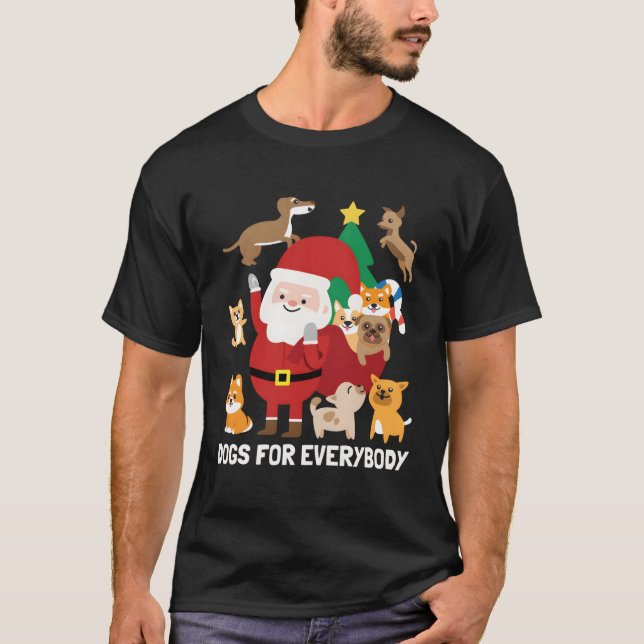 Camiseta Cachorros Para Todos Engraçados Gif De Natal De In (Frente)