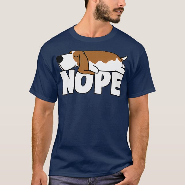 Camiseta Cachorros Preguiçosos Engraçados Nope Cães Preguiç (Frente)