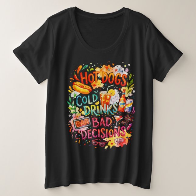 Camiseta Cachorros Quentes Más Decisões (Frente do Design)