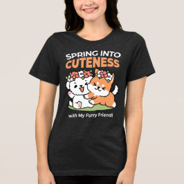 Camiseta Cachorros Reproduzíveis com Corvos Flores - Tema d
