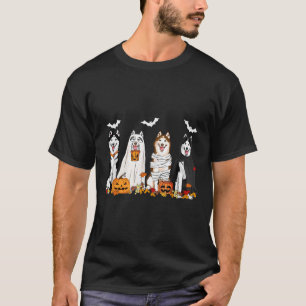 Camiseta Cachorros Roucos bonitos, bruxa-múmia fantasma, fa