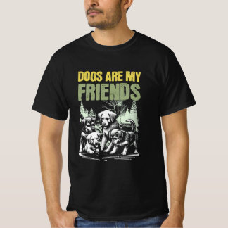 Camiseta Cachorros São Meus Amigos - Vintage Puppy Art T-Sh