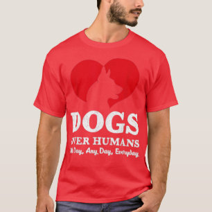 Camiseta Cachorros Sobre Humanos Engraçados Dando Presente 