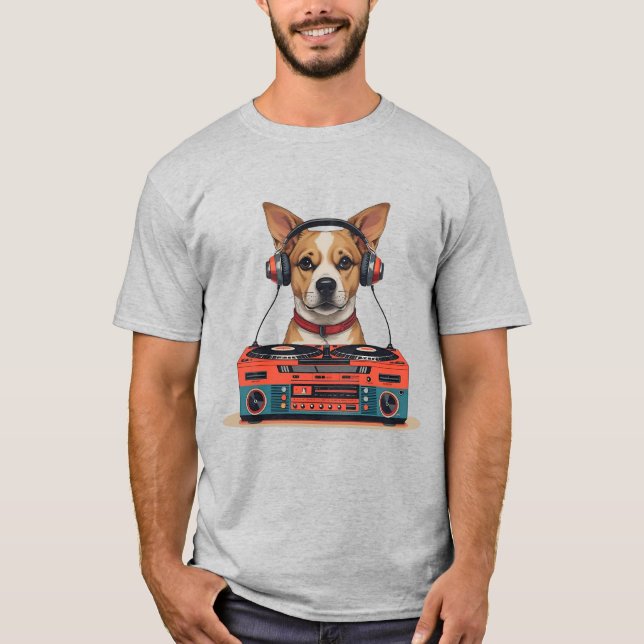 Camiseta Cachorros Turntable Beats (Frente)