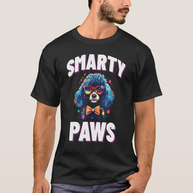 Camiseta Cachorros Vestindo Óculos de Poodle Pws Smarty (Frente)