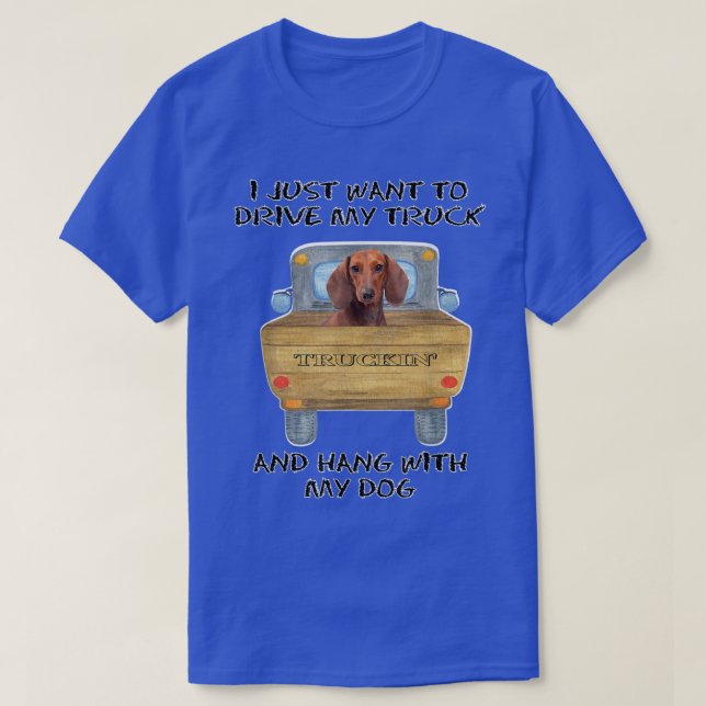 Camiseta Cachshund Condutor de Caminhões (Frente do Design)