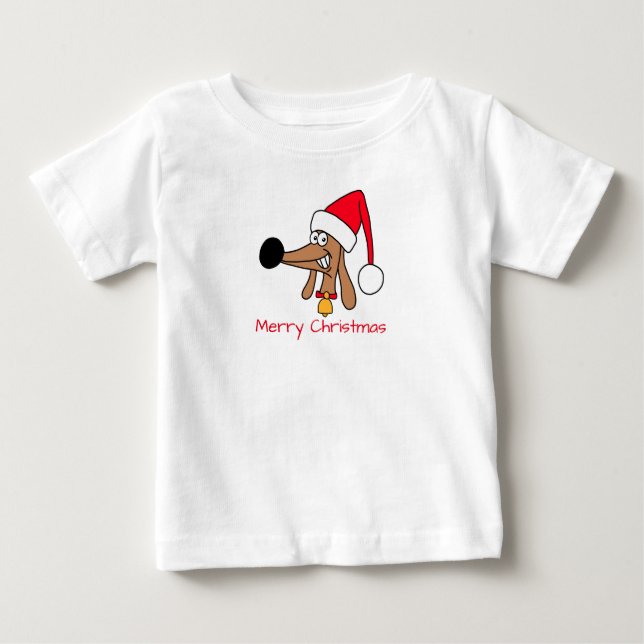 Camiseta Cachshund Dachshund de Natal Festivo (Frente)