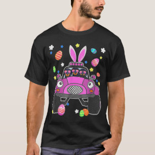 Camiseta Cachshund Dog Riding Bunny Monster Páscoa D