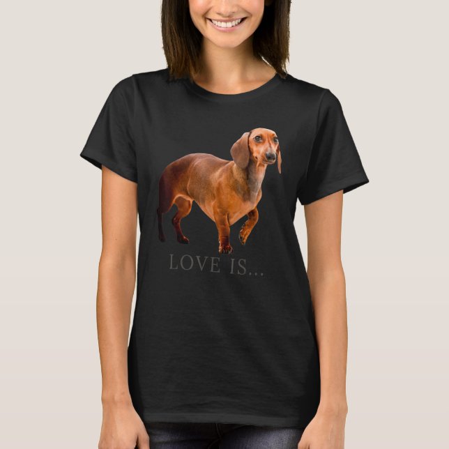 Camiseta Cachshund Weiner Cachorro Mãe Pai Adora Doxie Pupp (Frente)
