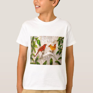 Camiseta Caçoa pássaros do cardeal da roupa