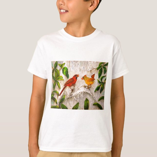 Camiseta Caçoa pássaros do cardeal da roupa (Frente)