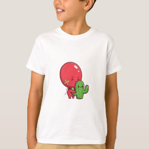 Camiseta Cacto Abraçado por Balão com Curativo Infantil