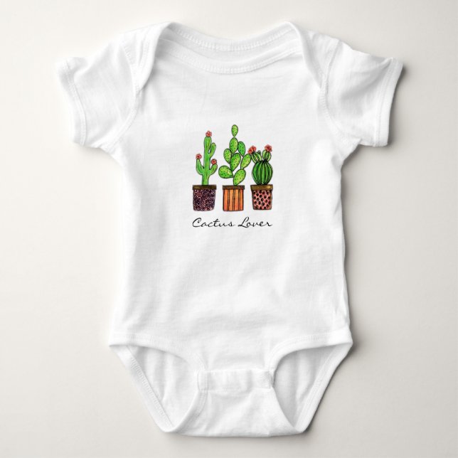 Camiseta Cacto bonito da aguarela em uns potes (Frente)