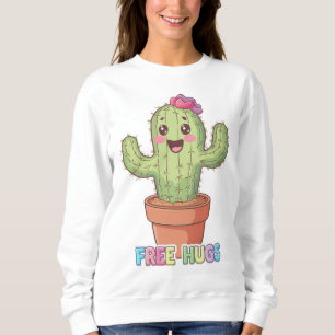 Camiseta Cacto de Abraços Grátis Adorável Divertido e Extra