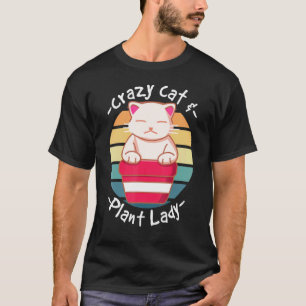 Camiseta Cacto de Gato Suculento Senhora Gata Louca Jardina