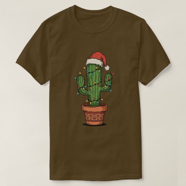 Camiseta Cacto de Natal Antigo (Frente do Design)