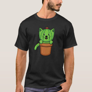 Camiseta Cacto de Planta de Gato Fofo Cultivo de Gato