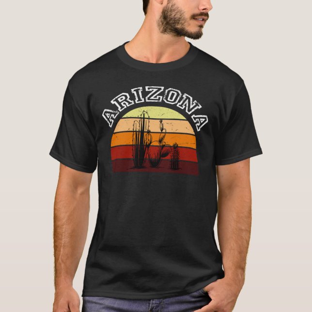 Camiseta Cacto do Arizona Retro Vintage (Frente)