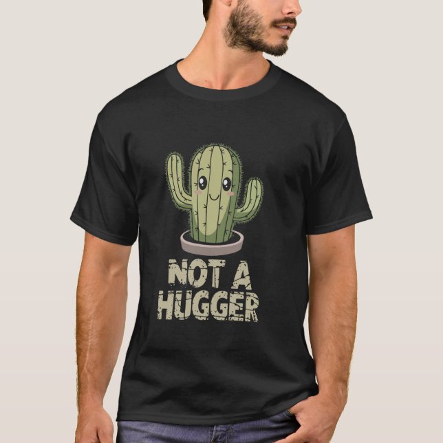 Camiseta Cacto Engraçado Não É Abraçador 02 (Frente)