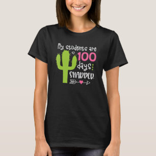 Camiseta Cacto Mais Afiado Professores Feliz 100º Dia O