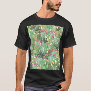 Camiseta Cacto Pintado à Mão: Verde Deserto