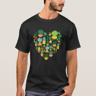Camiseta Cacto Suculento Succa Coração Homens Mulheres Jar