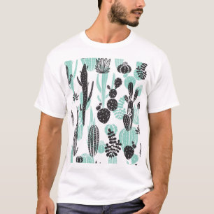 Camiseta Cactos Desenhados À Mão: Sem Costura