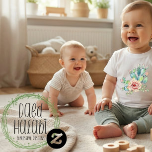 Camiseta Cactos em Flor em Aquarela