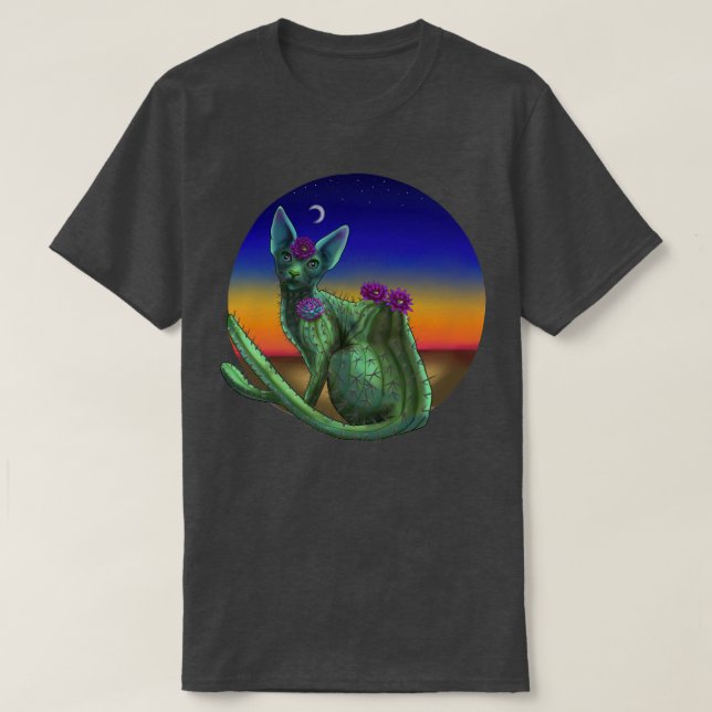 Camiseta Cactus Cat (Frente do Design)