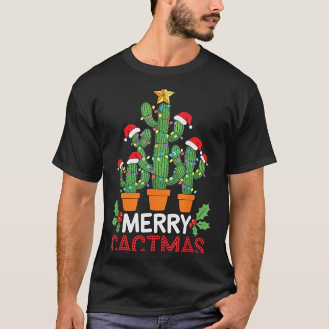 Camiseta Cactus Christmas Tree Funny Merry Cactmas Cactus M (Frente)
