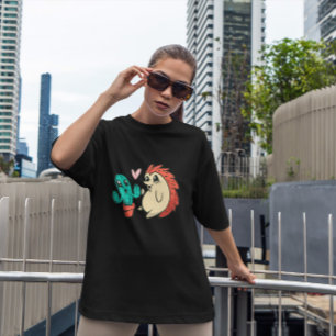 Camiseta Cactus Cute E Hedgehog  