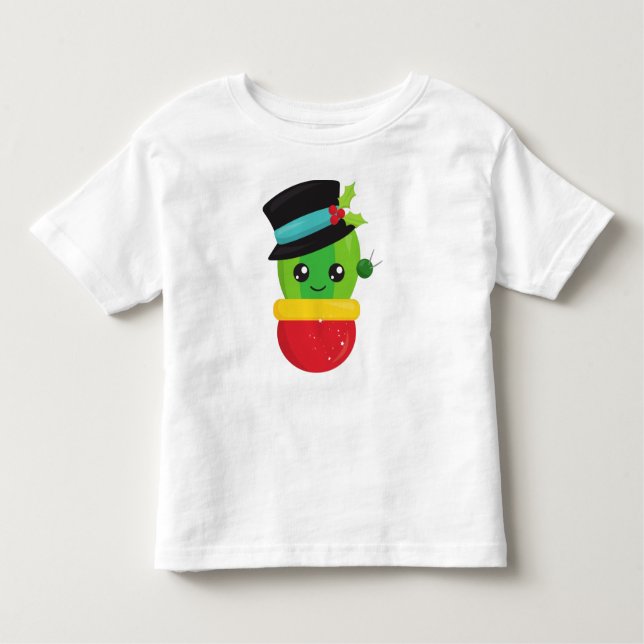 Camiseta Cactus de Natal, Cactus Bonitos, Chapéu, Mistura (Frente)