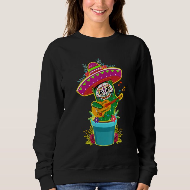 Camiseta Cactus Dia De Los Muertos Calaveras De Cactus Suga (Frente)