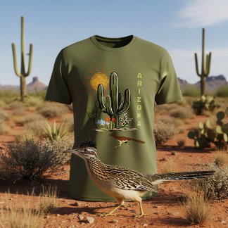 Camiseta Cactus do Deserto Arizona Roadrunner