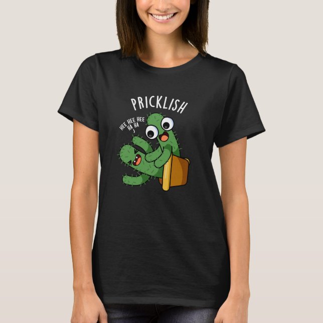 Camiseta Cactus Engraçado Polegante Torna-se Escuro BG (Frente)