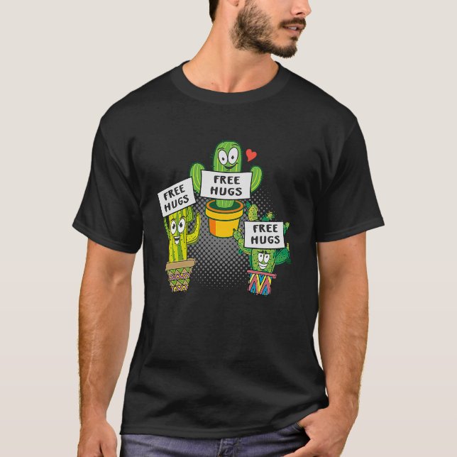 Camiseta Cactus Free Hugs Cactos (Frente)