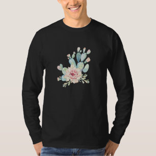 Camiseta Cactus Plant Blooming Prickly Pear Cactus Botanica