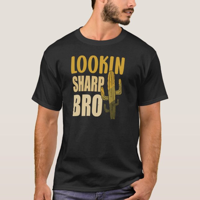 Camiseta Cactus Sarcástico Parecendo Sharp Bro Cactus Piada (Frente)