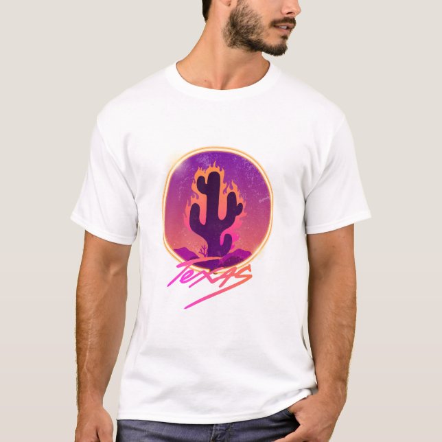 CAMISETA CACTUS SUNSET NEON  (Frente)