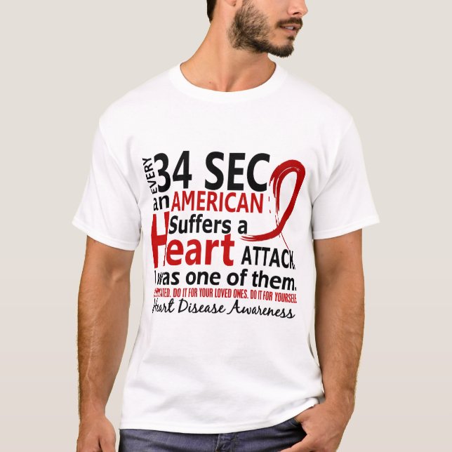 Camiseta Cada 34 segundo me doença cardíaca/ataque (Frente)